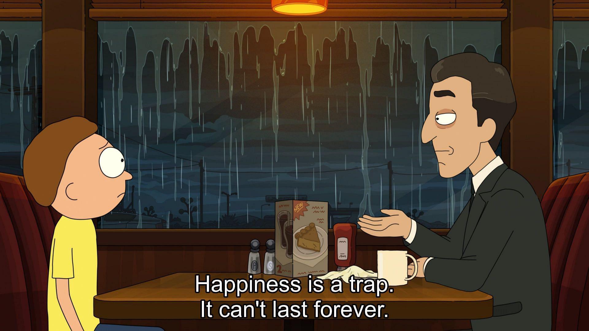 A felicidade como armadilha , ilustração conceitual